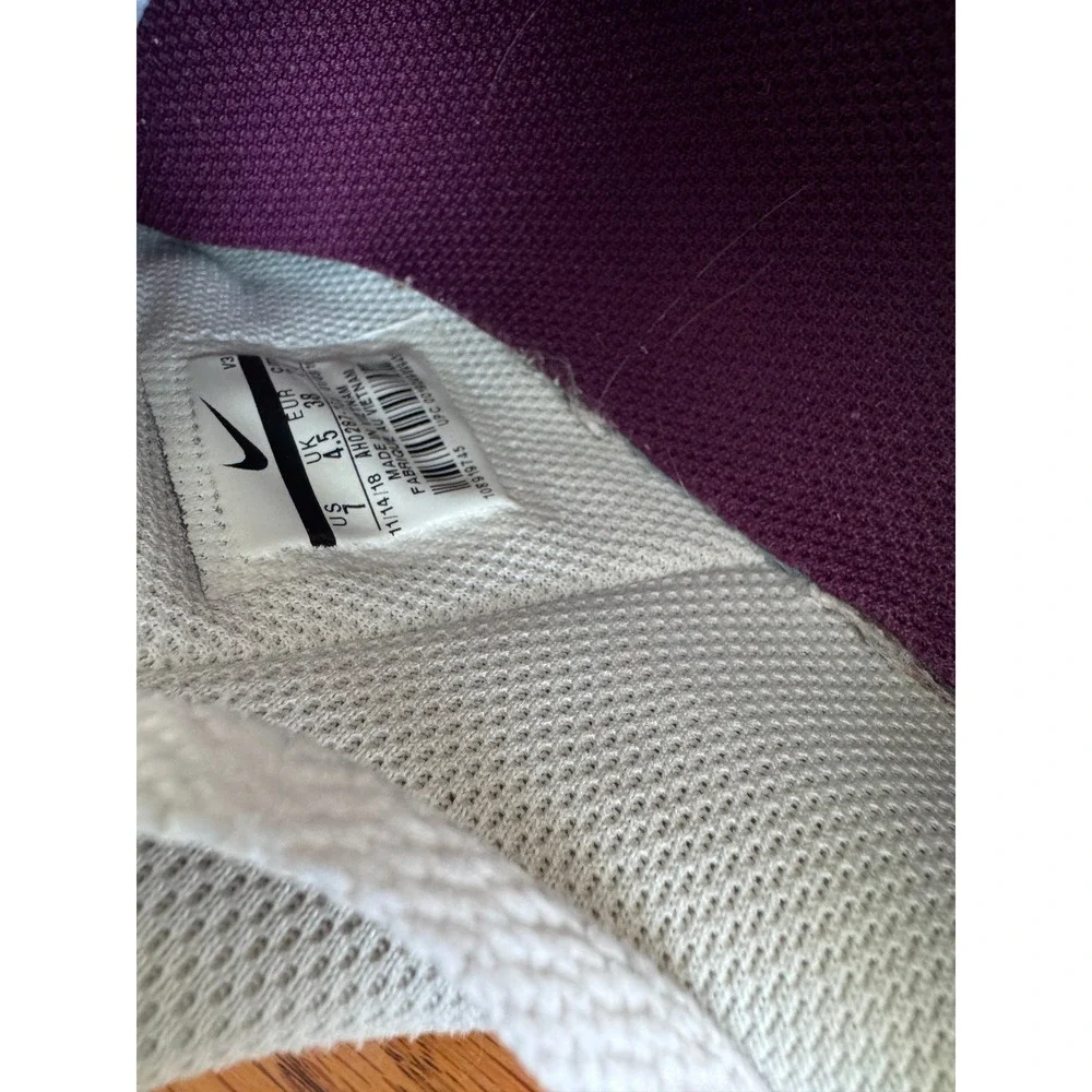 Nike‎ Air Force 1 Low White Burgundy Leather Sneakers Womens Size 7